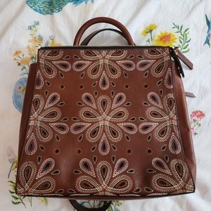 Fossil Parker Embroidered and Perforated Small Backpack